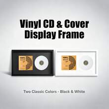 8x16 英寸 CD 和封面展示框 - 黑/白，非常适合展示黑胶唱片、CD 和专辑封面收藏，可用作墙框、相框、墙面装饰、家居装饰、圣诞装饰。 - 彩色 - 查看 2
