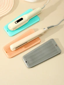 1pc Hanging Silicone Heat Resistant Pad, Hair Straightener Storage Bag Combination Cosmetic Storage Bag Makeup Storage Bag Mini Bag Hair Straightener Travel Bag For Flat Clips, Curling Irons, Hot Curling Irons, Salon Tool Box Travel Small Cosmetic Case Accessories Makeup Holder Brush Bag Makeup Container Cosmetic Bag Travel Essentials - Black - View 3