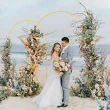 Lislark Large Wedding Arch Door Backdrop Stand Flower Display Frame Backdrop Metal Rack, 3 Size Choice - Gold (6.6FT) - View 3