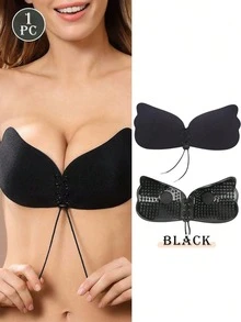 1件抽绳可调节文胸，聚拢提拉胸部，使其看起来更大，隐形无痕，女士无肩带文胸，加厚防滑，适合吊带裙和婚纱。 - 彩色 - 查看 15