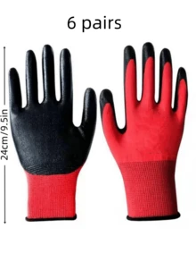 1/6/12 双园艺手套、工作手套、男士工作手套、园艺垃圾清理手套、女士园艺手套、园艺工具、园艺工作手套 - 彩色 - 查看 12