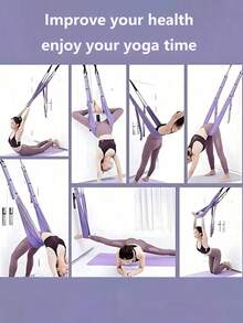 This Yoga Hanging Rope, With Its Stylish Home Decor And Adjustable Buckles, Is Made Of Soft And Durable Material. It Allows For Multi-Functional Training, Including Backbends, Handstands, Stretching, Splits, And Fitness Swings. Fitting Various Home Spaces, It's Suitable For Home Yoga, Dance Practice, And Everyday Fitness. - Multicolor - View 5