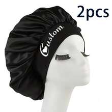 定制名字真丝睡帽，定制名字缎面睡帽，个性化名字发帽，可定制女士美容帽，定制情人节礼物，女士发带，卷发真丝睡帽，大号睡帽，伴娘礼物，新娘送礼会礼物，结婚礼物，生日礼物，教师节礼物，派对回礼，新娘派对礼物，母亲节礼物，送给闺蜜、妈妈、妻子、女友的礼物