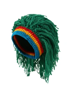 1pc Funny Headband, Dirty Braided Yarn Hat, Hip-Hop Party Hat, European And American Men's And Women's Personalized Warm Knitted Wig Hat, Suitable For Parties To Wear