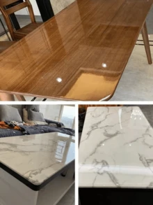 1 Roll Of Transparent Countertops Protective Film,Furniture Protective Film, Waterproof, Oil Proof, Heat Resistant ,Scratch-Resistant And Impact-Resistant,Self-Adhesive Cover For Kitchen,Cabinets, Tables, Furniture & Marble Surfaces,Needs To Be Pasted By DIY (No Glue Required)