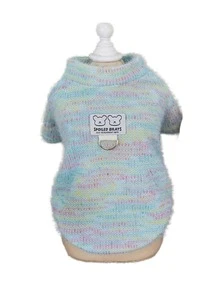 LANGXINGCS 1pc Winter Warm Pet Clothes, Gradient Striped Pattern Cute Dog Sweater, Soft Fleece Cozy Cat Top, Suitable For Medium & Small Cats And Dogs