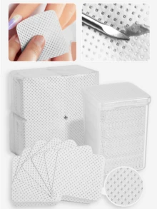 White Lint-Free Nail Cleansing Wipes, Nail Polish Remover Pads, Eyelash Extension Cleansing Wipes, Soft Non-Woven Acetone Nail Polish Remover Pads For Nail Preparation And Gel Polish Removal, Lint-Free Nail Glue Cleansing Wipes, Eyelash Extension Cleansing Wipes - White - View 2