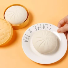 1pc Cute Squeeze Toy (Small Bun/6cm) / (Large Bun/10cm) Stress Relief Squishy Toy, Prank Gag Gift, Decorative Item, Squeeze Toy - Simulation Decompression Toys - View 11