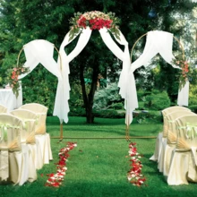 Lislark Large Wedding Arch Door Backdrop Stand Flower Display Frame Backdrop Metal Rack, 3 Size Choice - Gold (6.6FT) - View 5