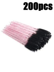 Bộ 200/100/50/10 cọ chải mi, cọ chải mascara (có hộp đựng), cọ chải lông mày dùng một lần, cọ nối mi, cọ chải lông mày, cọ thoa dầu thầu dầu (dạng bột pha lê), quà tặng kèm theo. - màu đen - Xem 7