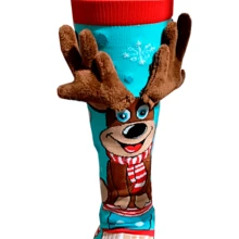 CALCETAS NAVIDEÑAS DE RENO EN 3D - Azul Cadete - Ver 2