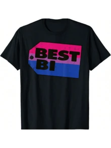 The "Best Bisexual" T-Shirt With A Bisexual Logo - Black - View 1