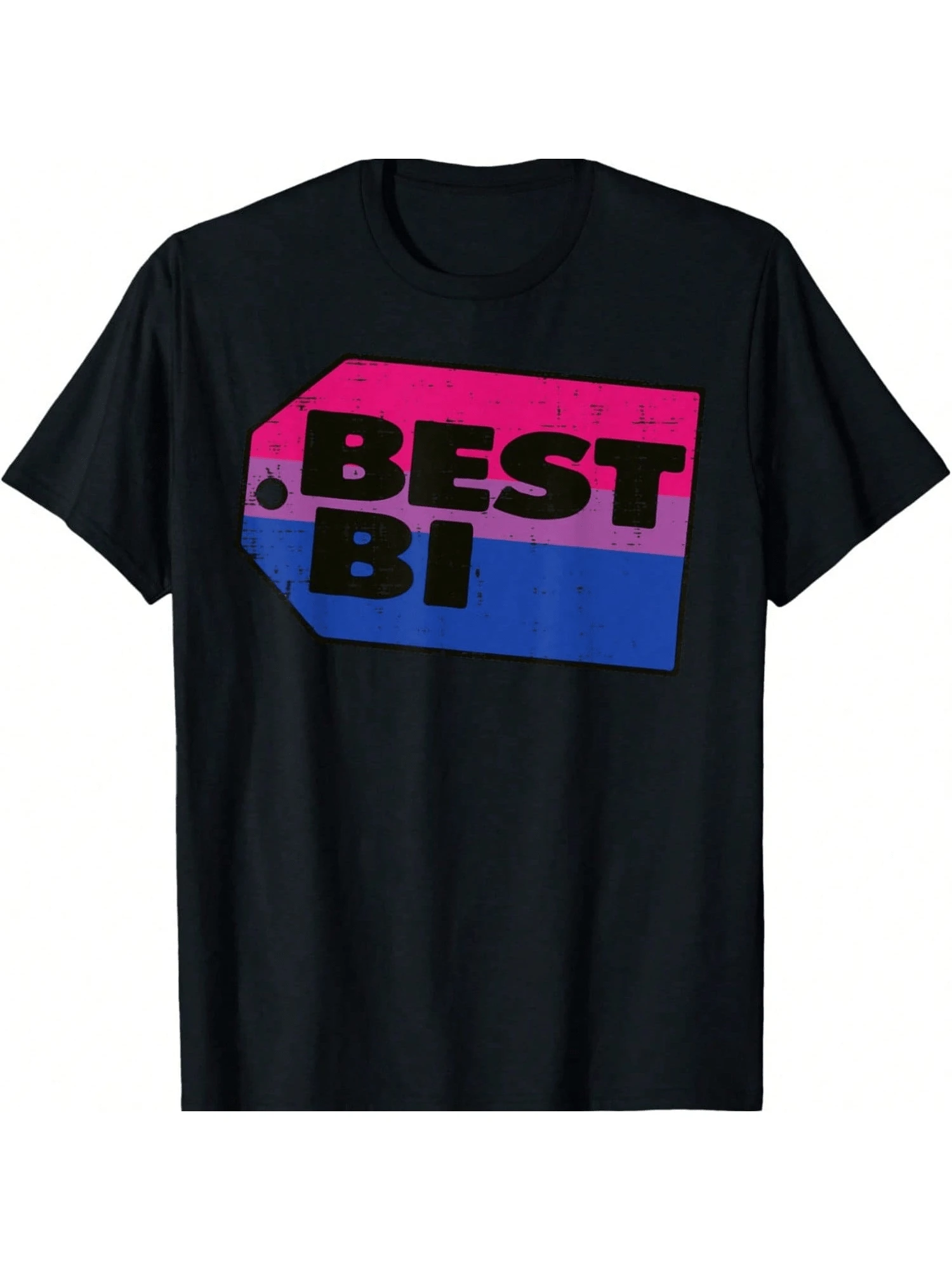 The "Best Bisexual" T-Shirt With A Bisexual Logo - Black - View 1