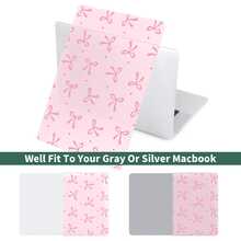粉色蝴蝶结笔记本电脑保护套，兼容苹果笔记本电脑，坚固耐用的塑料硬壳保护套，适用于Air Pro。 - 蝴蝶結 - 查看 4