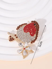 1 chiếc ghim cài áo hình chim sẻ đỏ dễ thương, đính đá lấp lánh, thích hợp để cài lên ba lô, áo khoác, áo choàng, phụ kiện quần áo. Món quà tuyệt vời nhất cho Ngày Valentine, Ngày của Mẹ, Ngày Nhà giáo. - Đỏ - Xem 3