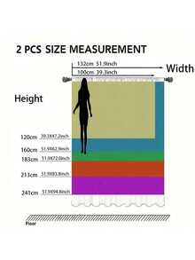 2pcs Yellow Feather Pattern Curtain, Rod Pocket Window Treatment For Bedroom Office Kitchen Living Room Study Home Decor - Multicolor - View 8