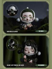 POP MART Labubu X SKULLPANDA 水墨梅花系列盲盒，12款常规版 + 1款隐藏“梅花”追逐版，8厘米中国水墨画风格奇幻收藏品，植绒头发 + 磁性面纱 + 水转印 + 夜光效果，Labubu 可爱丑萌 X SKULLPANDA 暗黑优雅艺术，高品质乙烯基材质，触感柔软，桌面/书架装饰，限量版，送给 POP MART 粉丝/Labubu SKULLPANDA 收藏家/艺术爱好者的礼物，圣诞节/生日/周年纪念礼物 - 彩色 - 查看 5