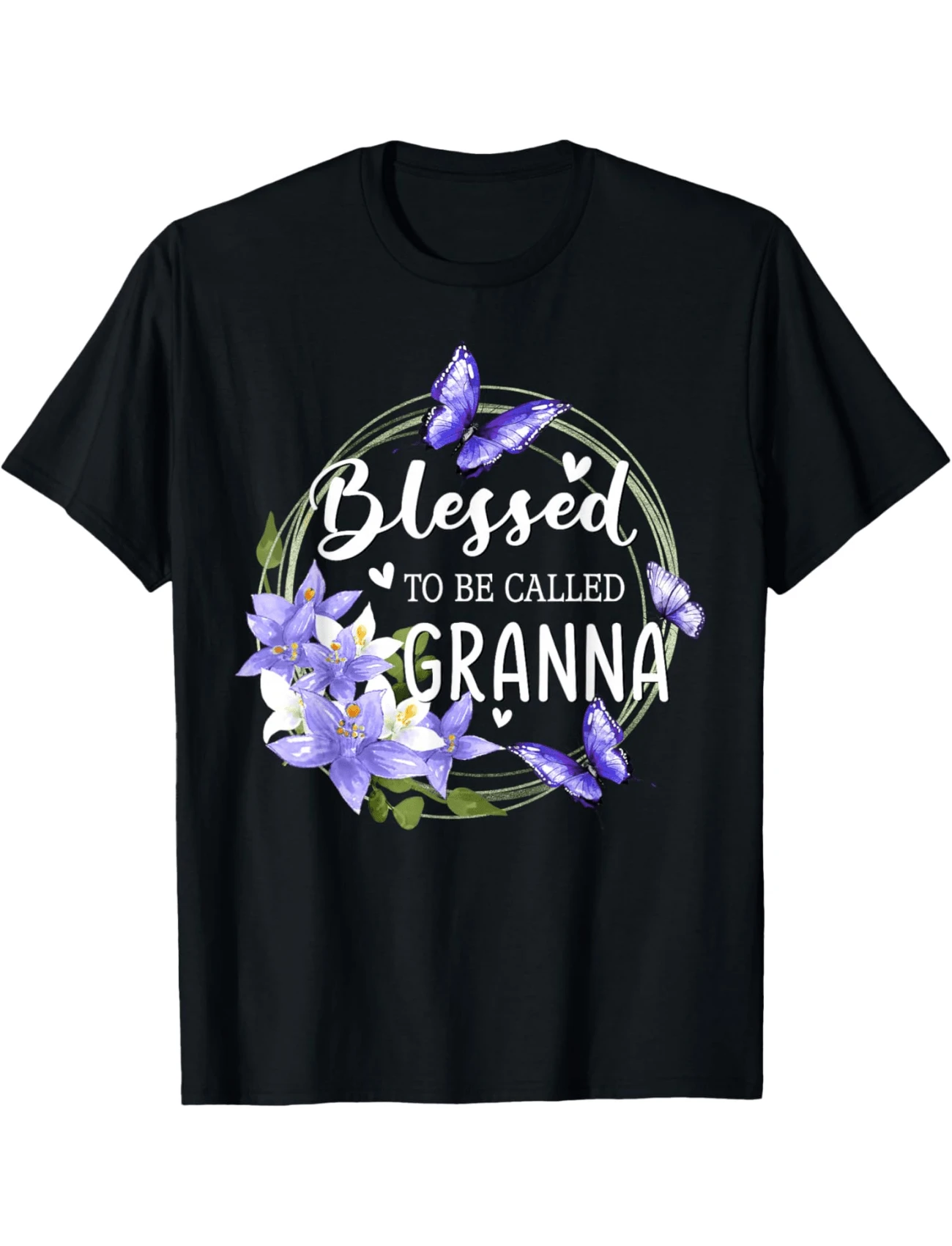 To Be Called Granna Cute Butterflies T-Shirt - Black - View 1