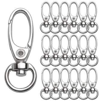 8pcs Oval Metal Lobster Clasp 360° Swivel Key Chain Spring Hooks, Suitable For DIY Wallet Lanyards, Key Chains, Dog Leashes, Creative Holiday Gifts, Handmade Crafts Decoration