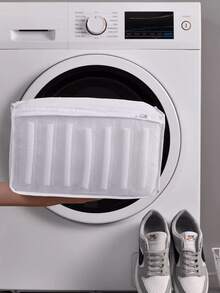 Cylindrical Shoe Deformation Prevention Wash Bag, Rectangular Washing Machine Shoe Bag With Drying Function, Multi-Functional Mesh Bag For Shoes And Clothes, Breathable Mesh Design Suitable For Sports Shoes And Mesh Shoes, Reusable And Durable Zipper Shoe Wash Bag - Multicolor - View 2