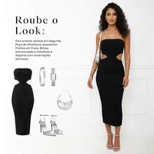 Women's Strapless Long Dress With Waist Opening And Back Slit, Perfect For Parties And Nightclubs - 黑色 - 查看 7