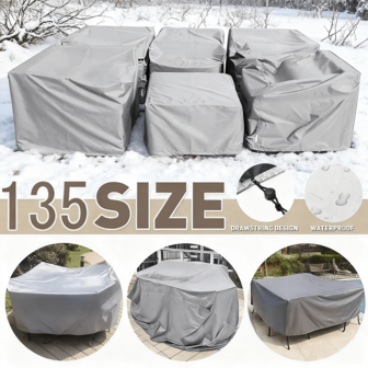 Outdoor Furniture Cover, Waterproof, Rain, Snow, Dust, Wind And UV Resistant, Oxford Cloth Garden Lawn Patio Furniture Cover, Black