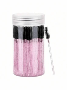 Bộ 200/100/50/10 cọ chải mi, cọ chải mascara (có hộp đựng), cọ chải lông mày dùng một lần, cọ nối mi, cọ chải lông mày, cọ thoa dầu thầu dầu (dạng bột pha lê), quà tặng kèm theo. - màu đen - Xem 11