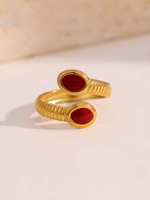 Stainless Steel Minimalist Teardrop Shaped Ring For Women, Suitable For Daily Wear Or Parties - 40433 - View 6