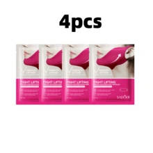 1/3/4 Pcs Red V-Shaped Lifting Face Mask, With Lifting Chin Effect; Hydrogel Face Mask With Ear Hooks, Can Be Used As Lifting Bandage - Multicolor - View 12