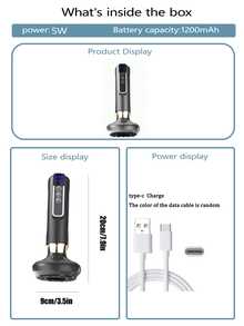 Electric Suction Cup Massager, Rechargeable Heated Back Massager With 6 Adjustable Suction Levels, Relieves Discomfort Symptoms, Suitable For Men, Women, Elderly, And Beauty Salons - Grey - View 7