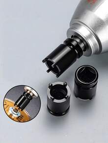 1SET Four Jaw Wrench+Pressure Plate 1 Set+6-In-1 Wrench Four Jaw Pressure Plate Disassembly Angle Grinder Socket Wrench - Multicolor - View 2