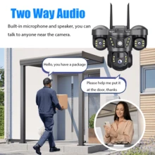V380 1 Pc 4G Wireless Solar Camera Outdoor 15MP 360° View CCTV Camera Security Surveillance Motion Detection & Motion Tracking Full‑Color Night Vision Sound‑Light Alarm IP Camera PTZ Security Camera For Home, Storefront, And Factory, Farm