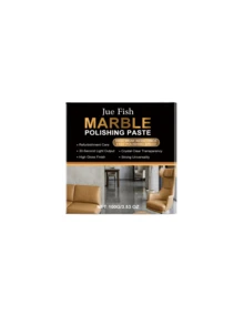 JUE FISH 1支/100克大理石抛光膏。清洁并恢复大理石、石英石台面、瓷砖和其他硬质表面的天然光泽。形成强效保护层，防止水渍和指纹，使表面持久洁净。持久提升家居格调。清洁并增强视觉纹理。适用于各种硬质石材。