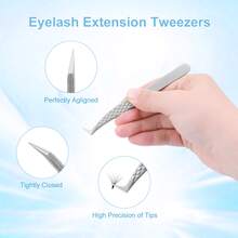 1pc NAGARAKU Eyelash Extension Tweezers A-04 Makeup Stainless Steel Eyelash 3D Accurate Clip Makeup Tools - Silver - View 2