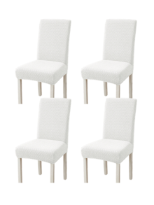 1pc, 4pcs, 6pcs, Abstract Pattern, Solid Color, L-Shaped Chair Cover, Home Supplies, Dustproof And Elastic, Nordic Modern Style, Minimalist, Universal And Elastic, One-Piece, Suitable For Living Room, Dining Room, Bedroom, Home Decor - White - View 10