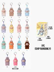 Pop Mart Labubu Monster Heart Password/Love Badge Series 4.0 Mini Plush Vinyl Blind Box Doll, Cute Collectible Doll With Lanyard And Detachable Metal Letters A-M, DIY Customizable, Kawaii Bag Charm Keychain - Multicolor - View 13