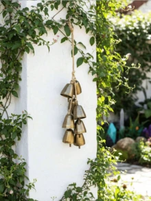8pcs Assorted Copper Bell Wind Chimes, Home Decor, Can Be Hung As Doorbell, Wedding & Holiday Decoration - Bronze - View 2