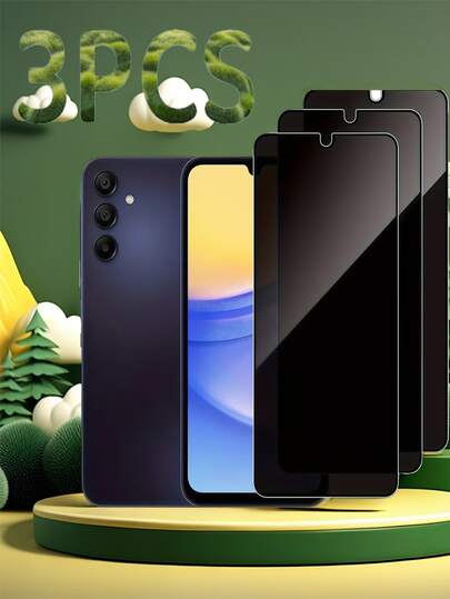 三星/苹果手机专用钢化玻璃屏幕保护膜（3片装） - 防刮花、高清、无气泡贴合，专为清晰显示体验而设计