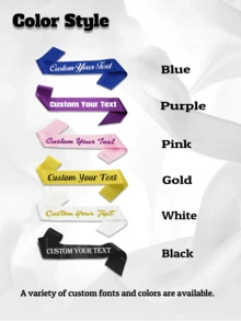 LICVIC Customized Birthday Sashes With Text, Personalized Sashes, Bachelor/Bachelorette Party Sashes, Birthday Queen Sashes, Retirement Sashes, Ribbon Belts. - Style a - View 2