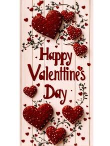 1pc Valentine's Day 3D Heart Door Decor - Romantic Love Theme Door Decor, 3D Heart Pattern With "Happy Valentine's Day" Text, Pre-Valentine's Day Door Decoration, Holiday Home Decor, Valentine's Day Celebration And Home Wall Decor - Multicolor - View 19