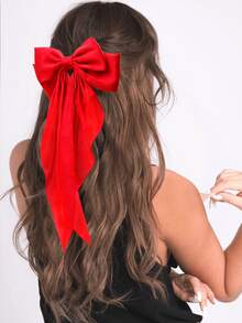 1/5/10/20PCS Large Bow Hair Clip, Women's Hair Accessory, Red, Cute And Elegant, Stylish Hair Accessory, Suitable For Everyday Activities And Parties. A Red Autumn/Winter Themed Hair Accessory, Suitable For Everyday Activities, Parties, And As A Christmas Gift. A Cute And Elegant Women's Hair Accessory., Claw Clips, Hair Slide, Hair Barrettes, Head Accessories, Hair Accessories For Women - Red - View 9