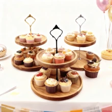 2-Tier Modern Cake Stand, Versatile Serving Tray For Appetizers, Desserts, Christmas Home Decor, Suitable For Parties, Weddings, Halloween, Easter And Other Gatherings, Autumn Decoration - Turmeric - View 3