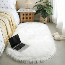 Soft Plush Fur Mat White Area Rug, Comfortable For Bedroom, Living Room, Study, Office, Entryway, Room Decor, Fluffy Bedroom Fur Rugs, Washable & Non-Slip, Cute Rug - Indoor All-Season Home Decor, Ideal For Indoor Use, Luxurious Simple Living Room Rug, Bedroom Rugs, Round Bedside Rug, Faux Fur Rug, Decorative Rug, White Faux Fur Rug, Door Mats, Bedroom Decor, House Decor, Autumn Decor Home, Room Decorations, Room Decor - White - View 2