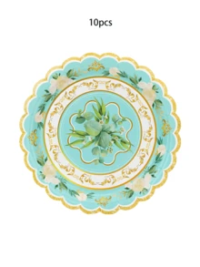 10pcs/60pcs/120pcs Floral Paper Plates Tea Party Plates Spring Flower Tea Party Dessert Okates 7 Inch Disposable Floral Plates Decorations For Afternoon Tea Party, Baby Shower, Bridal Shower, Birthday, Wedding And Any Celebration - Multicolor - View 12