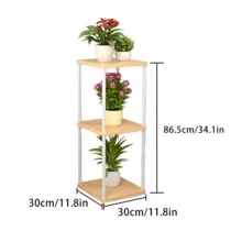 1件室内金属木质植物架，多层盆栽植物收纳架，适用于多种植物，多种款式可选，适合客厅、阳台、卧室及其他家居装饰风格 - 彩色 - 查看 15