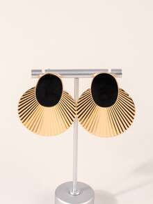 紋理金屬耳環 - 彩色 - 查看 6