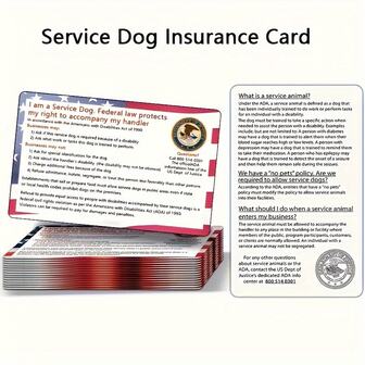 4 Stücke Informationskarten - Die Informationskarten sind doppelseitig - Die Informationskarte erklärt Ihre gesetzlichen Rechte - Kleben Sie sie auf Ihr Handy und geben Sie sie an Leute weiter, die Ihre Rechte nicht verstehen, damit Sie Ihren Hund überall mitnehmen können