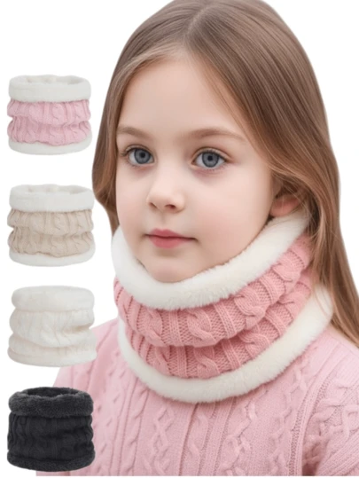 1 pieza Cuello de punto de felpa de unicolor informal