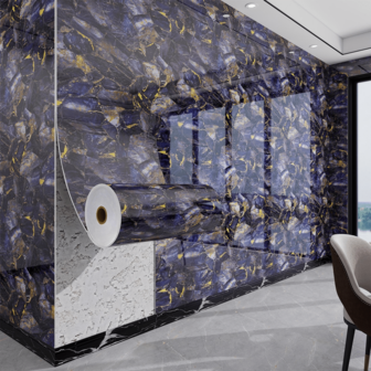 1 rollo de papel tapiz autoadhesivo para la cocina resistente al aceite - impermeable, resistente al calor, adecuado para la decoración del hogar, gabinetes, estufas y encimeras, fácil de instalar y quitar, patrón de mármol, protector de estufa