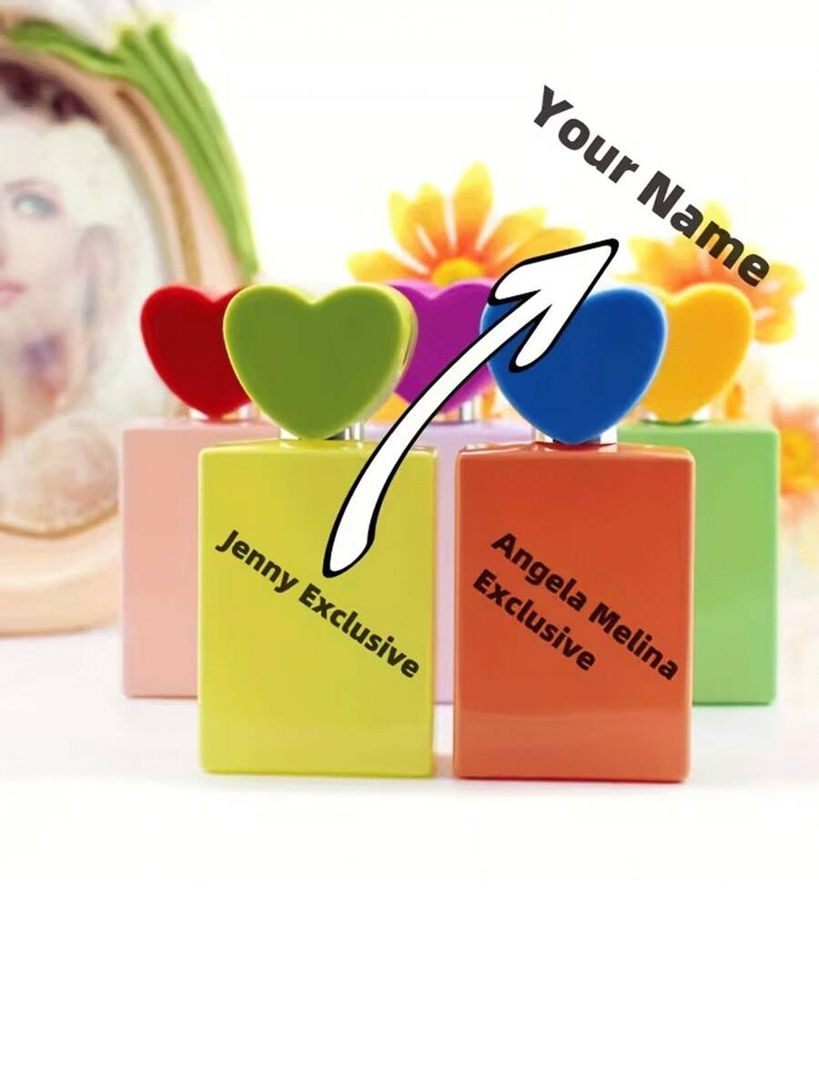 1.01 Oz Customizable Square Perfume Spray Bottle 30ml, With Heart-Shaped Glass Spray Cap, Suitable For Customized Birthday, Valentine's Day Unique Gifts, Random Bottle Color - 30ml - View 1